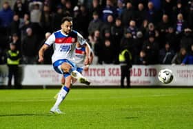Rangers' Nedim Bajrami scored a last-gasp penalty to seal a 2-2 draw against Dundee United on Wednesday night. (Photo by Andrew Milligan/PA Wire)