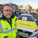 RRV Paramedic Gabriel McComish, on the picket line outside the Royal Victoria Hospital in Belfast, as thousands of health and social care workers, including paramedics, in Northern Ireland take part in strike action over pay and conditions. Picture date: Thursday January 26, 2023.