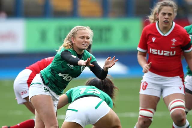 Kathryn Dane during the Women's Guinness Six Nations match at Cardiff Arms Park, Cardiff.