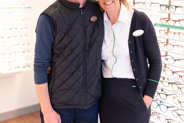 Specsavers Magherafelt store owners Brian and Christina O’Kane. Credit: Moyola Photography
