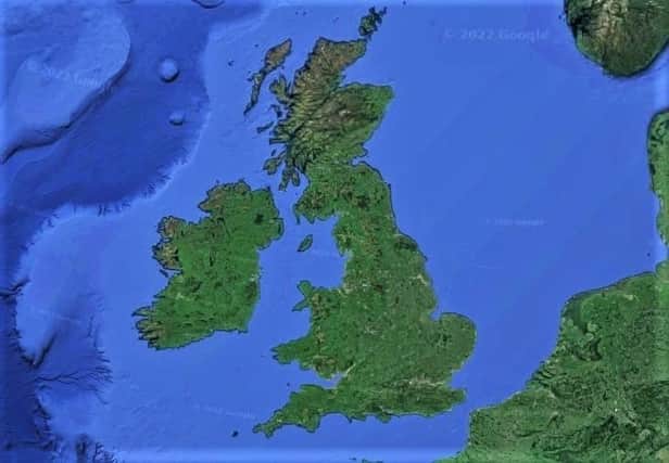 Map of the British Isles (from Google Maps)