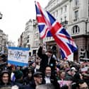 People taking part in a march against antisemitism in London on Sunday. The event gave ordinary people the chance to show their sympathy for their Jewish neighbours over the Hamas terror attacks on October 7