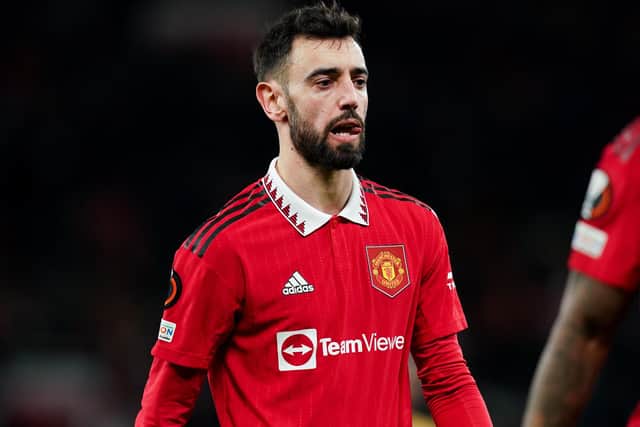 Bruno Fernandes, who deserves a ban of at least five games and should not captain Manchester United, according to charity Ref Support UK.