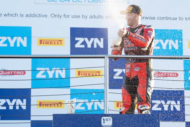 Northern Ireland's David Allingham clinched the National Superstock 1000 Championship at Brands Hatch in Kent on Saturday. (Photo by Ian Hopgood)