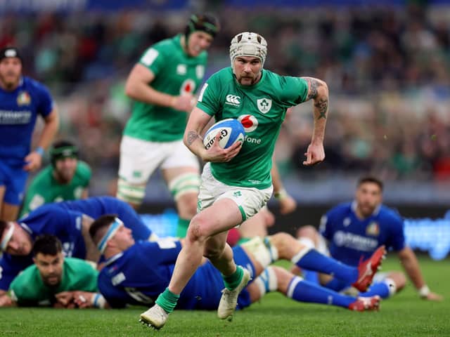 Mack Hansen proved a key player during Ireland's Six Nations campaign but has been dropped for their World Cup opener. PIC: Steven Paston/PA