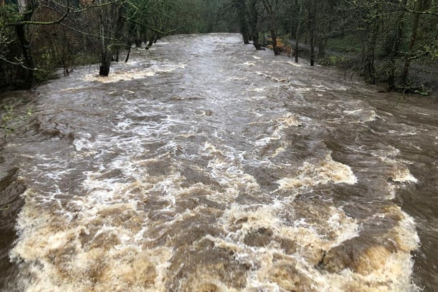 Floodwater overflows to Beeley Woods