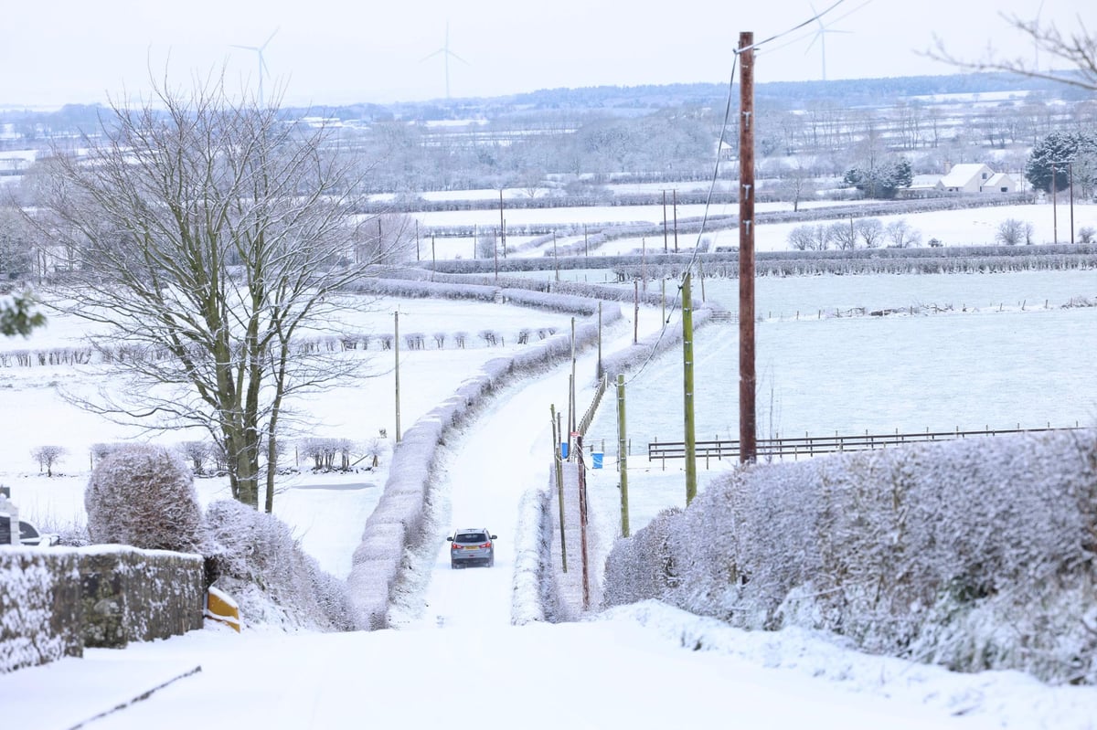 North and north west of Northern Ireland get biggest dusting of snow as overnight temperatures fall to minus 8.4 degrees