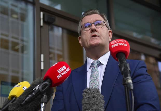 Sir Jeffrey Donaldson has told party members that he's not fixated by timeframes amid speculation that a deal is imminent. Photo: Arthur Allison/Pacemaker Press.