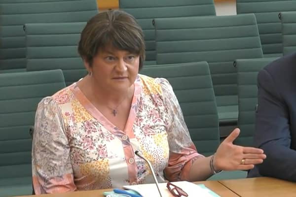 Former Northern Ireland first minister Baroness Arlene Foster appearing before the Northern Ireland Affairs Select Committee in the House of Commons, London, on the subject of the effectiveness of the institutions of the Belfast/Good Friday Agreement