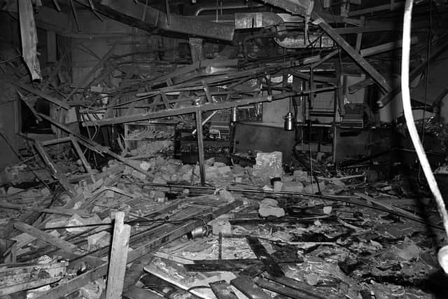 File photo dated 22/11/74 of a mass of rubble, the remnants of the Mulberry Bush pub in Birmingham, one of the two pubs in Birmingham where bombs exploded. PA Archives