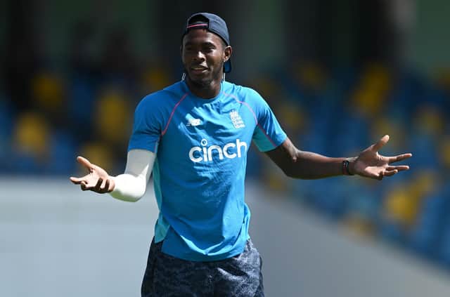 England's Jofra Archer has returned from injury after an 18-month layoff. (Photo by Gareth Copley/Getty Images)