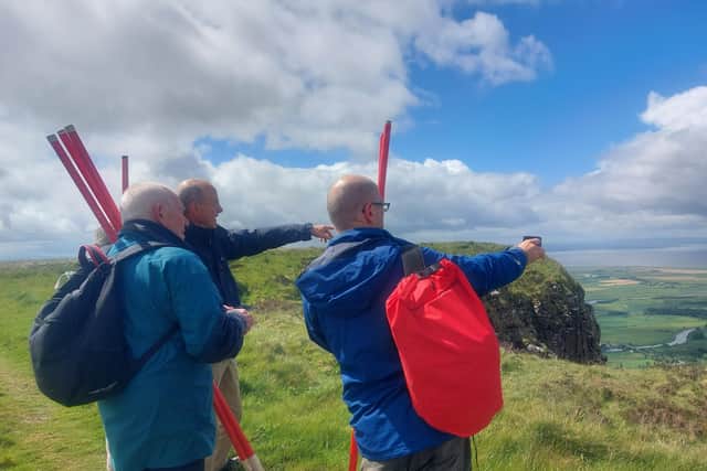Surveying on Binevenagh Mountain. Picture: Submitted