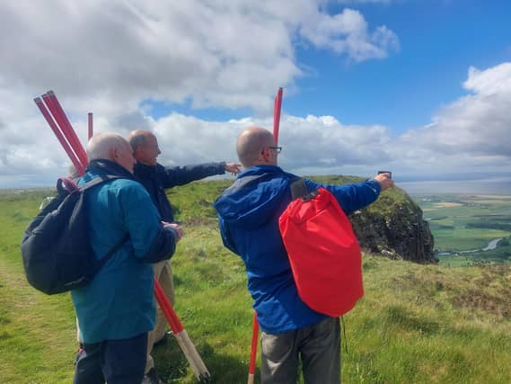 Surveying on Binevenagh Mountain. Picture: Submitted