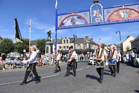 27th August 2022
Members of the Royal Black take part in the last Saturday parade at Dromore County Down.
Mandatory Credit  Stephen Hamilton/Presseye