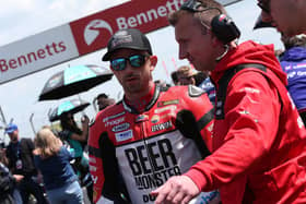 ​Glenn Irwin with his BeerMonster Ducati crew chief and fellow Northern Ireland man Ryan Rainey. Picture: David Yeomans