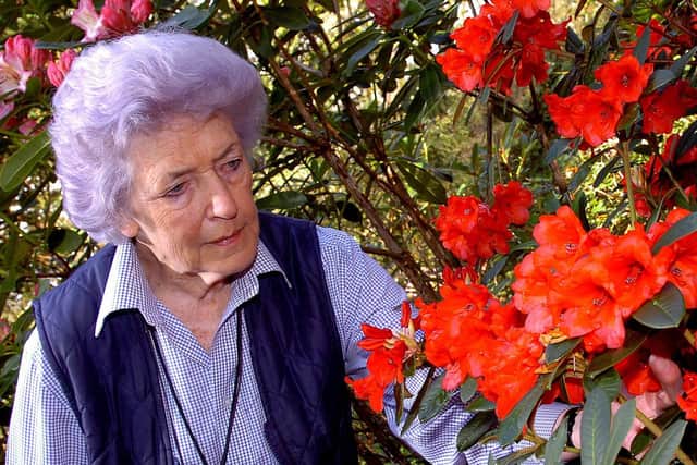 Lady Moyola captured in her picturesque gardens, which she opened to the public in 2009, with all proceeds in aid of the Gurkha Welfare Trust.