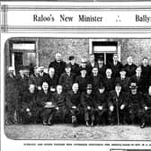 A picture from the News Letter from March 1928 to mark the occasion of the Reverend W C Cowden becoming the minister of  Raloo Presbyterian Church, Larne. Picture: News Letter archives/Darryl Armitage