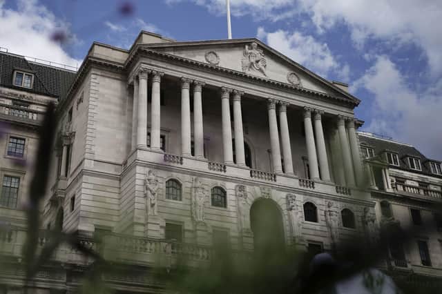 The Bank of England in London. Interest rates will "almost certainly" be held steady for a third time in a row by the Bank of England, economists have predicted.