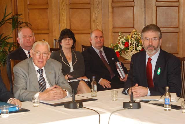 Ian Paisley and Gerry Adams in March 2007. But some in the DUP had been meeting SF well before then