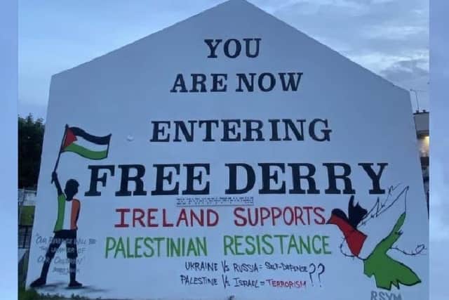 Free Derry Corner, where speakers from the rally addressed the crowd