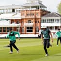 Ireland players during a nets session at Lord's Cricket Ground