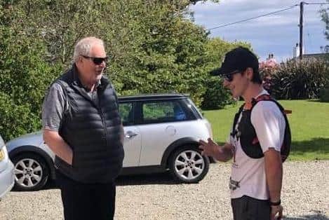 Gail Eastwood from Donaghadee praised Gerry for the support he offered to her son, Joshua, when decided to run a marathon every day in May 2021 to raise money for charity.