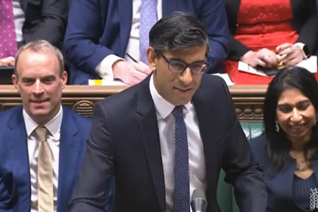 Prime Minister Rishi Sunak speaks during Prime Minister's Questions in the House of Commons, London