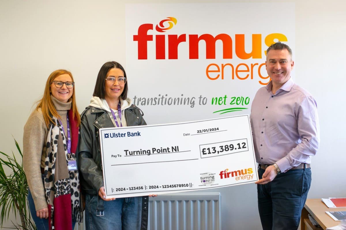firmus energy raises over £13,000 for charity partner Turning Point NI