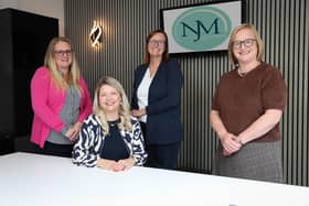 Natalie McCartan (seated), principal of NJM Accountancy is pictured with Louise Kirkpatrick, practice manager; Deirdre Thompson, senior payroll manager and Julie Stirling, senior accountant as the firm announces the opening of a new office on High Street in Bangor, creating four new jobs as part of a £300,000 investment following a sustained period of growth across its accountancy and payroll services