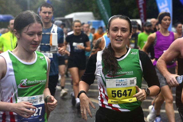 Pacemaker Press 17-09-2023: Belfast City Half Marathon 2023.
Thousands took to the streets for the Mash Direct Belfast City Half Marathon on Sunday 17 September. The race set off from Ormeau Embankment at 9.00am and the course will take in all areas of the city, including the centre, before finishing in Ormeau Park at around 12.30pm.
The mens winner’s First Place Eskander TURKI Second Place Conan MC CAUGHEY and Third Place Gary SLEVIN.
Picture By: Arthur Allison/Pacemaker.:-
