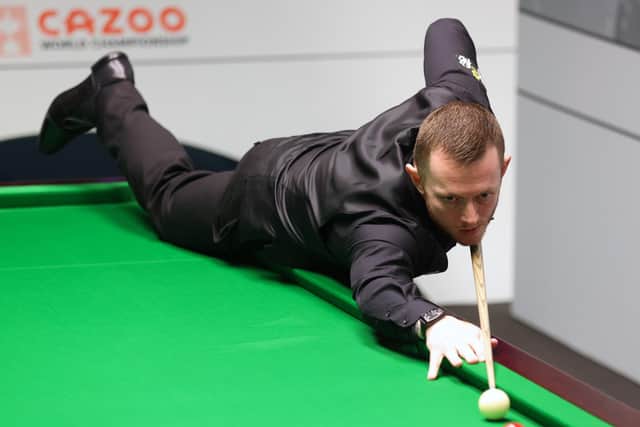 Mark Allen during the match against Stuart Bingham on day seven of the Cazoo World Snooker Championship at the Crucible Theatre, Sheffield.