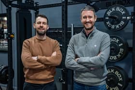 Northern Ireland fitness brand BLK BOX has reported record financial results for 2025, posting annual revenue of £27 million — a 35% increase on the previous year — as the company continues to scale internationally. Pictured is BLK BOX founder, Greg Bradley and managing director, Ben Stocks at BLK BOX HQ