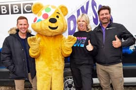 Radio 2's Zoe Ball, Scott Mills joined Nick Knowles on The Big Build for Children in Need