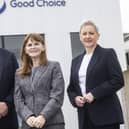 Pictured at the Foyle Food Group in Omagh at the announcement of a major £15million investment are Terry Acheson, CEO of Foyle Food Group, Economy Minister Dr Caoimhe Archibald and Gráinne Moody, director of Food and Drink at Invest NI