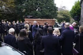 Ben Dunne's casket is carried in to St Mochta's church in Clonsilla, west Dublin for his funeral service. Mr Dunne, 74, who was the former director of family business Dunnes Stores and the owner of a chain of gyms, died last week while holidaying in Dubai.