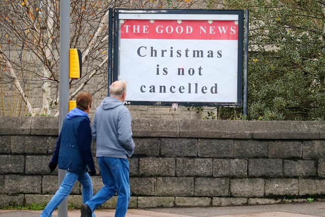 A flashback to November 2020 when COVID-19 lockdown restrictions across Northern Ireland was impacting on sectors such as hospitality and beauty. The NI Executive was trying force the curve in numbers of COVID-19 cases come down before Christmas. Pictured at that time, a message outside Stormont Presbyterian Church on the Newtownards Road in east Belfast.
Photo: Jonathan Porter/PressEye