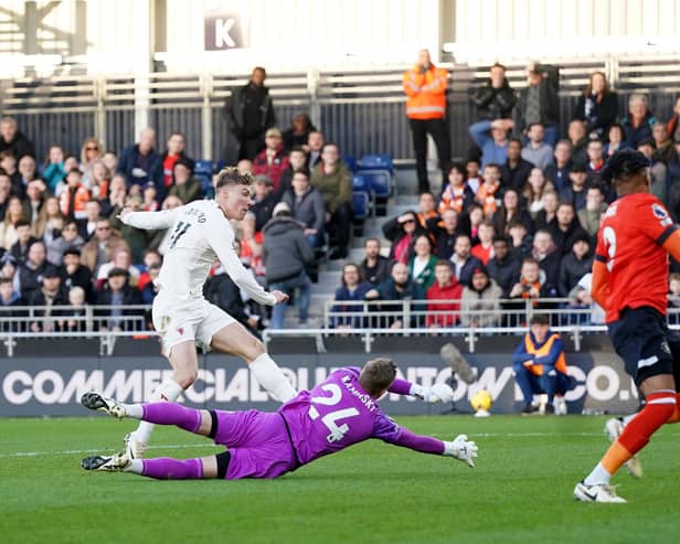 Manchester United's Rasmus Hojlund, whose goals against Luton on Sunday made him the youngest player ever to score in six consecutive Premier League games. (Photo by Bradley Collyer/PA Wire)