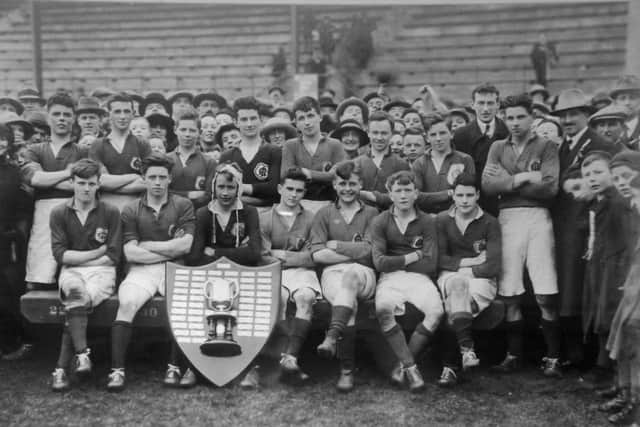 The 1925 Coleraine Academical Institue School's Cup winning team featuring future British Lion Henry O'Hara-O'Neill. Picture courtesy of CAI Museum.