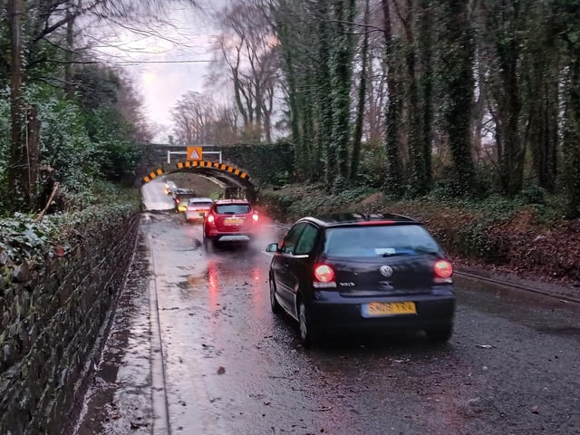 When some cars at Clandeboye saw others passing through the floods, it gave them confidence to travel. Pic Ben Lowry January 17 2026