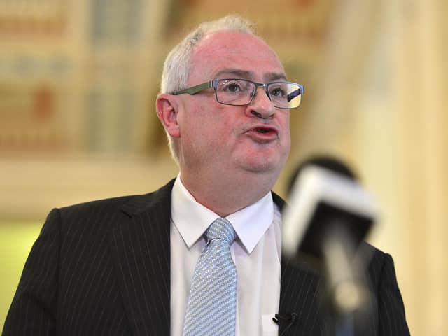 The former Ulster Unionist Party Leader, Steve Aiken OBE MLA, pictured during a Press Conference at Parliament Buildings, Stormont in Belfast.
Picture By: Arthur Allison.
