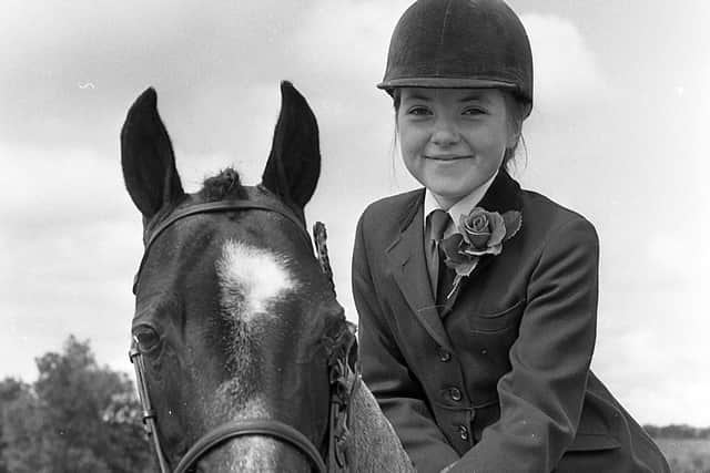 Pictured in July 1980 at the Killinchy Show is 11-year-old Ruth Brown from Lisburn on her prizewinning pony Kylenoe Thumbelina. Picture: News Letter archives/Darryl Armitage
