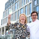 AC Hotel by Marriott Belfast celebrates birthday with Tapas on The Terrace and a special visit from celebrity chef Jean-Christophe Novelli. Paula Stuart, general manager at AC Hotel by Marriott Belfast, is pictured with award-winning Chef Jean-Christophe Novelli