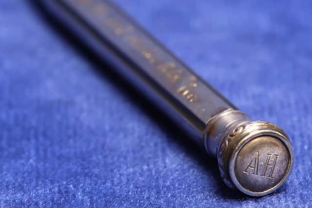 Handout photo issued by Bloomfield Auctions of a silver-plated pencil purported to have belonged to Adolf Hitler.
