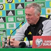 Northern Ireland manager Michael O'Neill outlined his views on the Casement Park situation during the pre-match press conference before Tuesday's Euro 2024 qualifier against Slovenia at The National Stadium at Windsor Park. (Photo by Colm Lenaghan/Pacemaker)