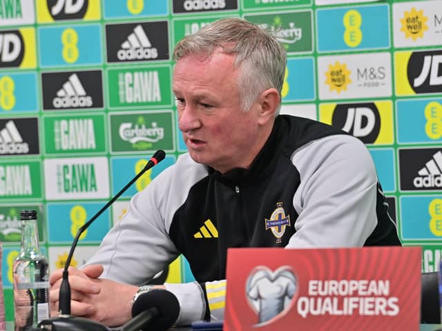Northern Ireland manager Michael O'Neill outlined his views on the Casement Park situation during the pre-match press conference before Tuesday's Euro 2024 qualifier against Slovenia at The National Stadium at Windsor Park. (Photo by Colm Lenaghan/Pacemaker)