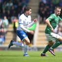 Conor McMenamin of Northern Ireland runs with the ball away from Andreas Panayiotou Filiotis of Cyprus during the UEFA Nations League League C Group 2 match between Northern Ireland and Cyprus at Windsor Park on June 12, 2022 in Belfast, Northern Ireland. PIC: Charles McQuillan/Getty Images