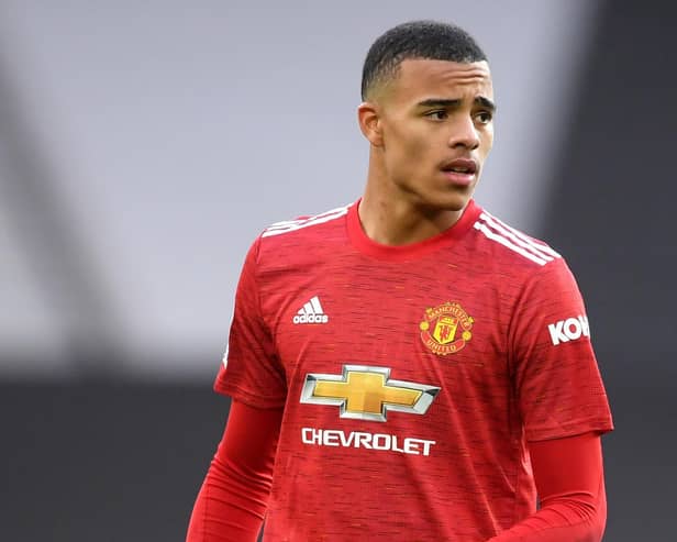 Mason Greenwood playing for Manchester United in 2021. (Photo by Michael Regan/PA Wire)