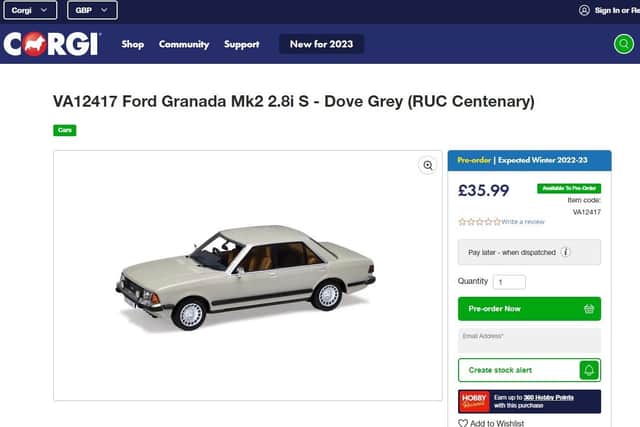 The Corgi RUC centenary Ford Granada 2.8i