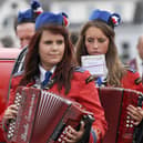 The Mavemacullen Accordion Band on the march.