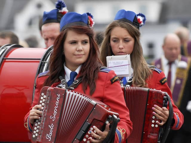 The Mavemacullen Accordion Band on the march.
